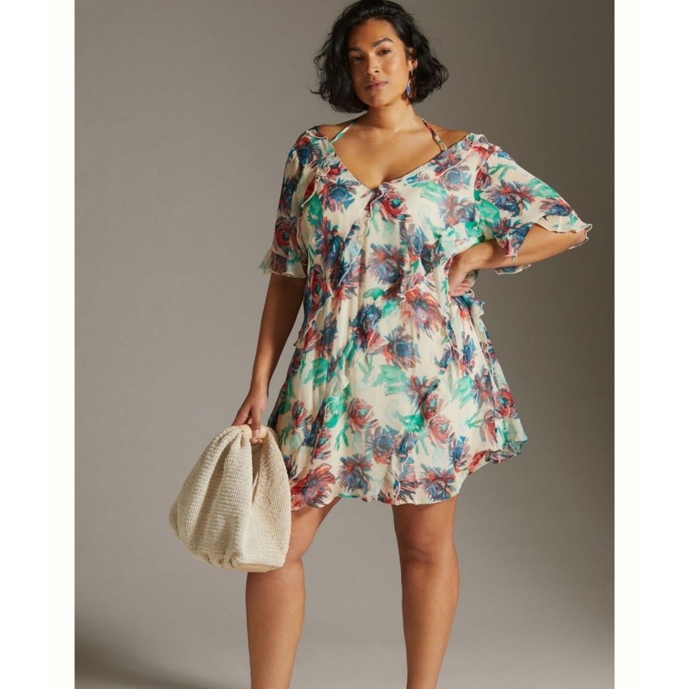 Anthropologie Soft Printed Mini Dress
